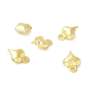 Rack Plating Brass Pendants, Long-Lasting Plated, Cadmium Free & Nickel Free & Lead Free, Heart, Real 18K Gold Plated, 8.5x6.5x3mm, Hole: 1mm
