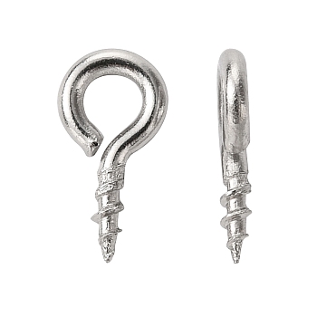 Tarnish Resistant 304 Stainless Steel Screw Eye Pin Peg Bails, For Half Drilled Beads, Stainless Steel Color, 8x4x1mm, Hole: 2mm, Pin: 1mm