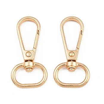 Zinc Alloy Swivel Clasps, Teardrop, Light Gold, 45x22x6mm, Hole: 7.5x17mm