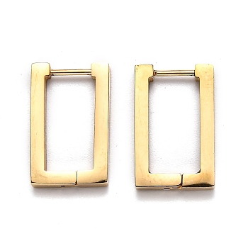 304 Stainless Steel Rectangle Huggie Hoop Earrings, Golden, 20x13x3mm, Pin: 1mm
