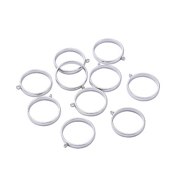 Alloy Open Back Bezel Pendants, For DIY UV Resin, Epoxy Resin, Pressed Flower Jewelry, Round Ring, Platinum, 32.5x28.5x4.5mm, Hole: 2mm, Inner Diameter: 25mm