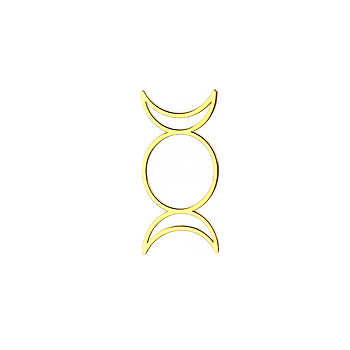 Triple Moon Brass Self Adhesive Decorative Stickers, Golden Plated Metal Decals, for DIY Epoxy Resin Crafts, Moon, 30mm