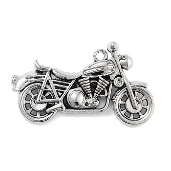 Tibetan Style Alloy Pendants, Motorbike, 30x55x15mm, Hole: 3mm