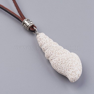 Adjustable Synthetic Lava Rock Pendant Necklaces(NJEW-P237-A06)-2