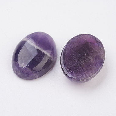 Natürliche Amethyst flach zurück Cabochons(G-G741-18x25mm-17)-2