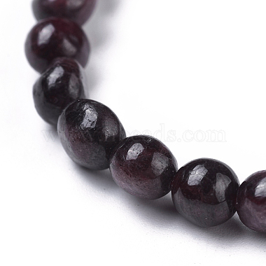 Natural Garnet Bead Stretch Bracelets(BJEW-K213-26)-3