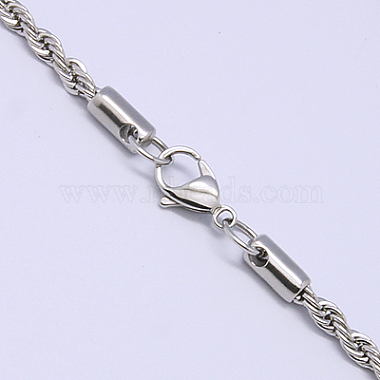 304 Stainless Steel Necklaces Unisex Rope Chain Necklaces(NJEW-507L-10D)-2