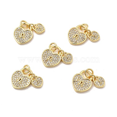 Brass Micro Pave Clear Cubic Zirconia Charms(KK-E068-VB176)-3