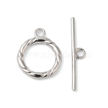 Real Platinum Plated Ring Brass Toggle Clasps