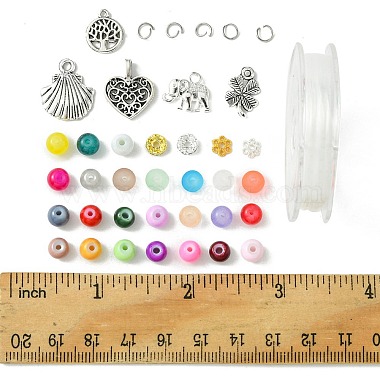 kits de fabrication de bijoux pour bracelets pendentifs en perles de verre et alliages(DIY-FS0006-25)-5