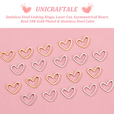 Unicraftale 32pcs 2 couleurs 201 anneaux de liaison en acier inoxydable(STAS-UN0050-06)-5