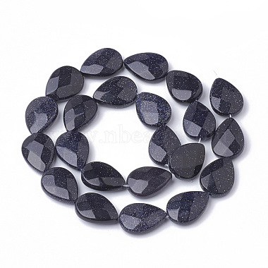 Chapelets de perles en pierre d'or bleue synthétique(G-S292-13)-2