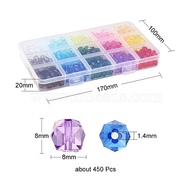 450Pcs 15 Colors Transparent Acrylic Beads(TACR-YW0001-56)-4