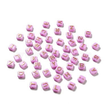 Violet Square Acrylic Beads