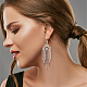 2 Pairs 2 Colors Natural Pearl Beaded & Rhinestone Chains Tassel Earrings(EJEW-AN0004-23)-4