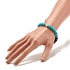 Bracelet extensible rond turquoise synthétique & pierre de lave naturelle(BJEW-JB07470-02)-3