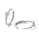 Flower Cubic Zirconia Small Huggie Hoop Earring for Her(EJEW-C002-15P-RS)-3