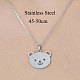 201 Stainless Steel Hollow Bear Pendant Necklace(NJEW-OY001-96)-3