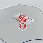 Tooth Acrylic Cuff Rings, Light Coral, US Size 6(16.5mm)(FS-WGF7F58-02)