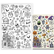 Custom PVC Plastic Clear Stamps, for DIY Scrapbooking, Photo Album Decorative, Cards Making, Halloween Themed Pattern, 160x110x3mm(DIY-WH0448-0045)