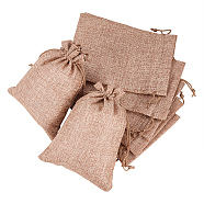 Burlap (Polyester) Packing Pouches Drawstring Bags, Peru, 18x13cm(ABAG-BC0001-07B-18x13)