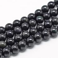 Natural Obsidian Beads Strands, Round, 16mm, Hole: 2mm, about 25pcs/strand, 15.7 inch(G-R446-16mm-27)