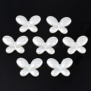 ABS Plastic Imitation Pearl Beads, Faceted, Butterfly, Creamy White, 23x29.5x5mm, Hole: 1.5mm, about 290pcs/500g(KY-T023-031)