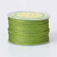 Round Polyester Cords, Milan Cords/Twisted Cords, Yellow Green, 1.5~2mm, 50yards/roll(150 feet/roll)(OCOR-P005-02)