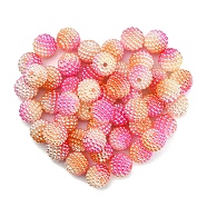 50Pcs Imitation Pearl Acrylic Beads, Berry Beads, Combined Beads, Round, Hot Pink, 10mm, Hole: 1mm(OACR-YW0001-11E)