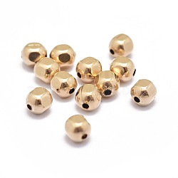 Yellow Gold Filled Beads, 1/20 14K Gold Filled, Cadmium Free & Nickel Free & Lead Free, Faceted, Oval, 4x3.6mm, Hole: 0.8mm(KK-L183-035A)