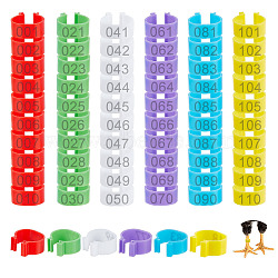 120Pcs 6 Colors Plastic Poultry Leg Identification Bands, Bird Chicks Ducks Chicken Clip-on Rings, Mixed Color, 21x21.5x10mm, 20pcs/color(AJEW-WH0258-456)
