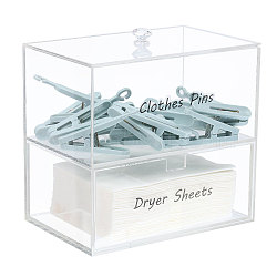 Acrylic Double Layer Cosmetic Storage Display Box, Display Stand, Makeup Organizer, Clear, 17.6x11.5x16.7cm(AJEW-WH0419-25)