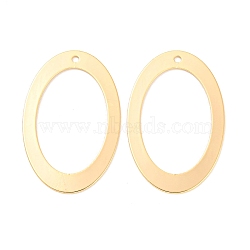 Rack Plating Brass Pendants, Oval Charm, Real 18K Gold Plated, 30x19x0.5mm, Hole: 1.4mm(KK-M261-33B-G)