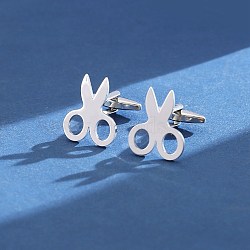 Stainless Steel Cufflinks, for Apparel Accessories, Tool, 15mm(PW-WG73150-04)