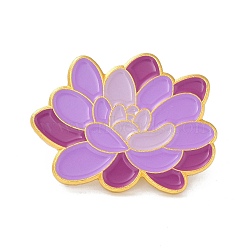 Flower Enamel Pin, Lovely Alloy Enamel Brooch for Backpacks Clothes, Golden, Medium Orchid, 22x29.5x9mm(JEWB-C008-16G)