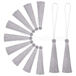 Polyester Tassel Pendant Decorations, Gray, 285mm(AJEW-WH0312-94)
