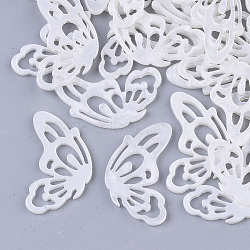 Plastic Cabochons, Butterfly Wing, Creamy White, 33.5x19.5x2.5mm(KY-T015-11B)