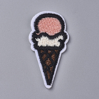 Computerized Embroidery Cloth Iron on/Sew on Patches, Costume Accessories, Ice Cream, Colorful, 40x20x1.5mm