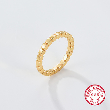 925 Sterling Silver Fingers Rings, with 925 Stamp, Real 18K Gold Plated, Inner Diameter: 16mm