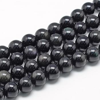 Natural Obsidian Beads Strands, Round, 16mm, Hole: 2mm, about 25pcs/strand, 15.7 inch