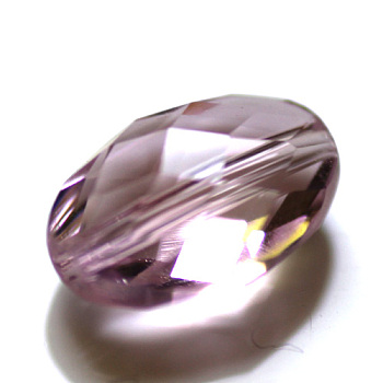 Imitation Austrian Crystal Beads, Grade AAA, Faceted, Oval, Pink, 13x10x7mm, Hole: 0.9~1mm