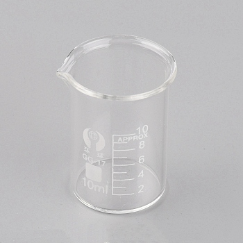 Glass Beaker Measuring Cups, with Graduated Measurements, for Lab, Clear, 2.85x3x3.8cm, Capacity: 10ml(0.34fl. oz)