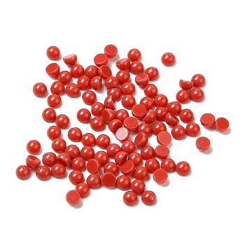 Synthetic Coral Dome/Half Round Cabochons, 2x1mm