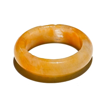 Natural Yellow Jasper Finger Rings, Inner Diameter: 18~20mm