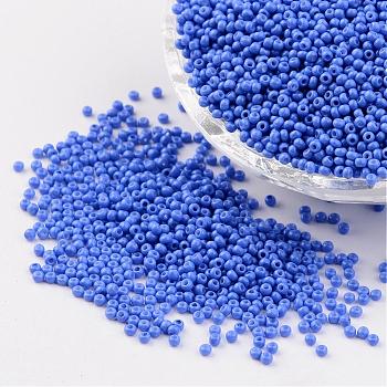 12/0 Grade A Baking Paint Glass Seed Spacer Beads, Cornflower Blue, 2x1.5mm, Hole: 0.7mm, about 2840pcs/50g