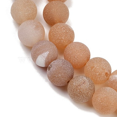 自然druzy瑪瑙ビーズストランド(G-NH0024-A06-8mm)-3
