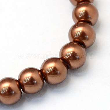 Baking Painted Pearlized Glass Pearl Round Bead Strands(HY-Q330-8mm-30)-2