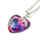 Ожерелье из стеклянного сердца с кулоном в виде облака(NJEW-H165-01A)-2