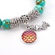 Synthetic Turquoise(Dyed) Beads Stretch Charm Bracelets(BJEW-JB04024-M)-3