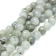 Natural Labradorite Beads Strands, Round, 8mm, Hole: 1mm, about 47pcs/Strand, 15.75 inch(40cm)(G-G828-01-8mm)